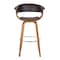 Armen Living Julyssa 26" Counter Height Swivel Brown Faux Leather and Walnut Wood Bar Stool LCJSBAWABR26 - alternate 7